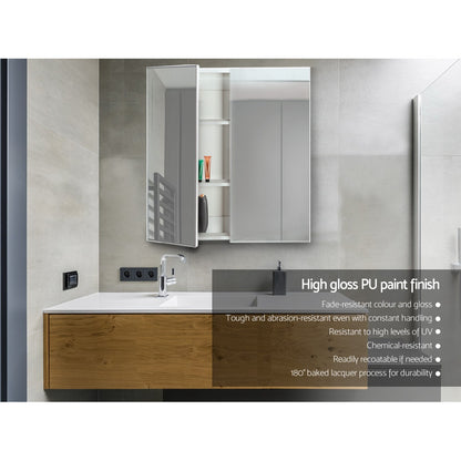 Cefito - 600mm x 720mm White | Bathroom Mirror Cabinet