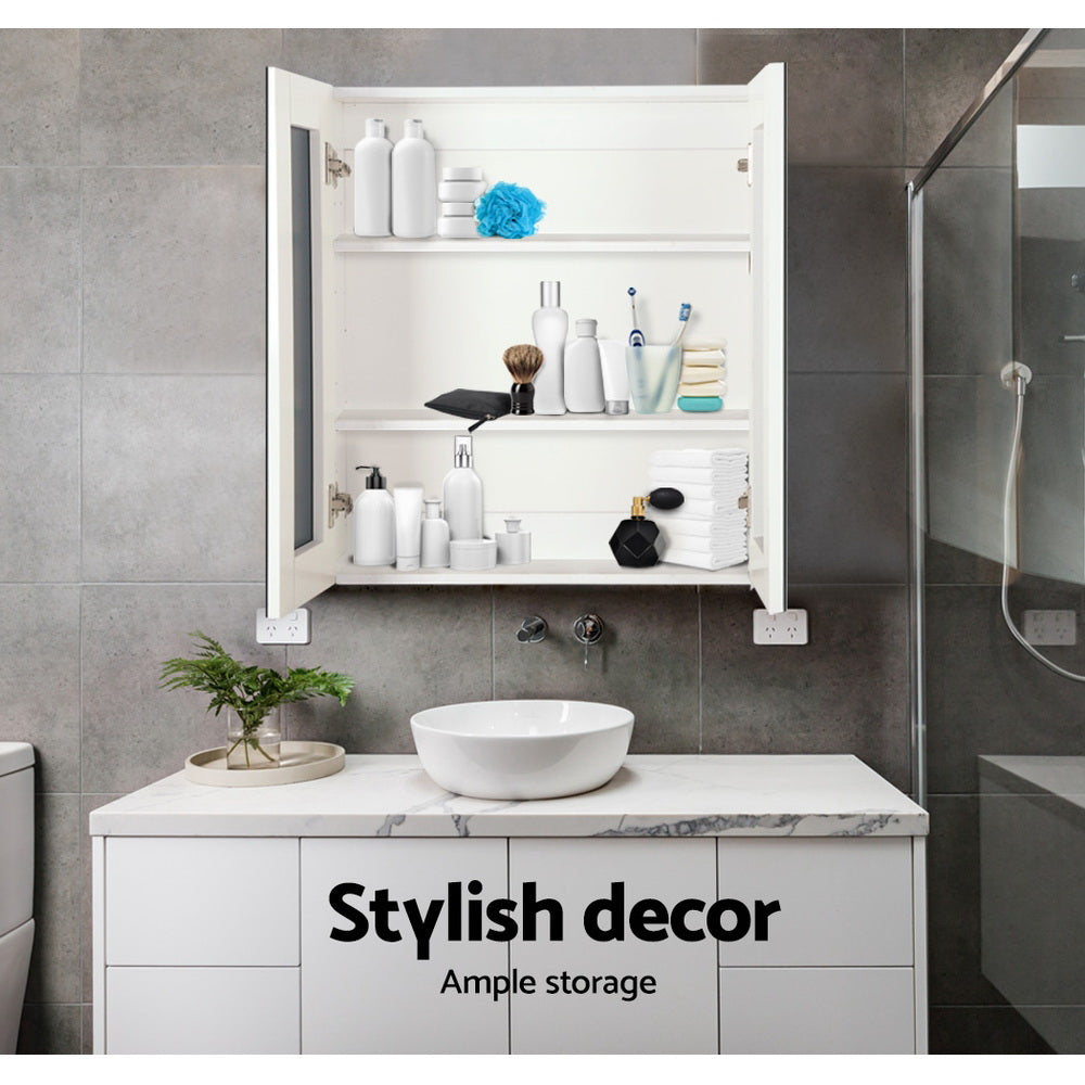 Cefito - 600mm x 720mm White | Bathroom Mirror Cabinet